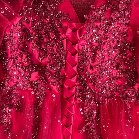 NEW Wedding Bridesmaid Red Dress Size 16 - Picture 9 of 11